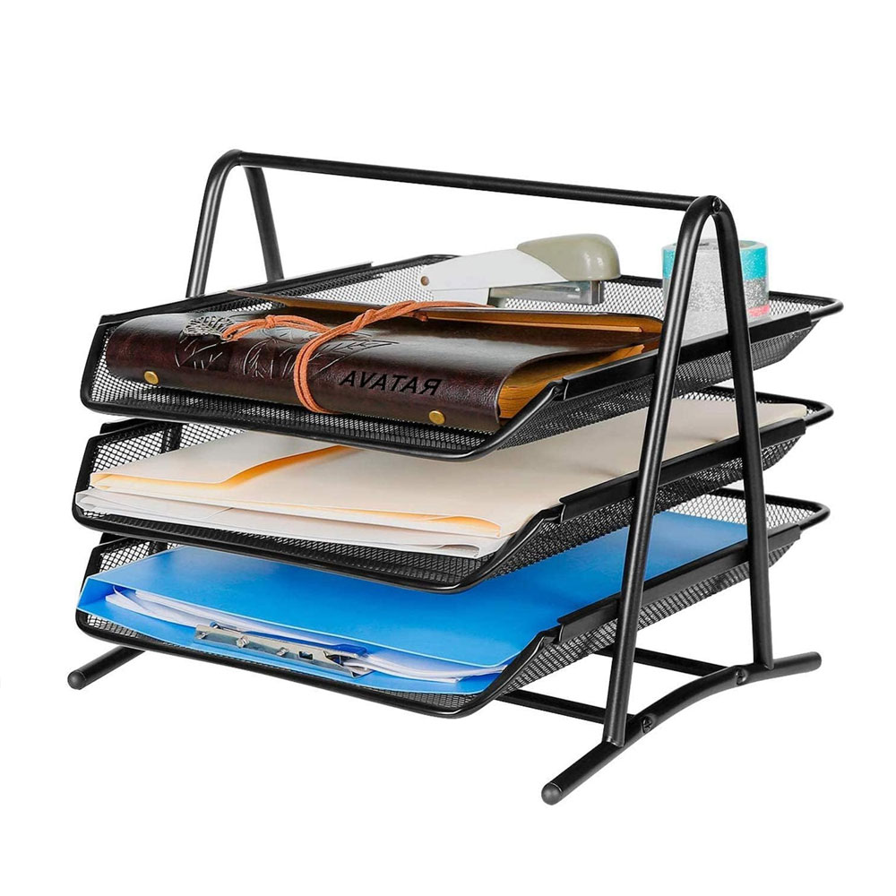 Three-tier Sliding Desktop Fil - Desktop Filing Tray review and price