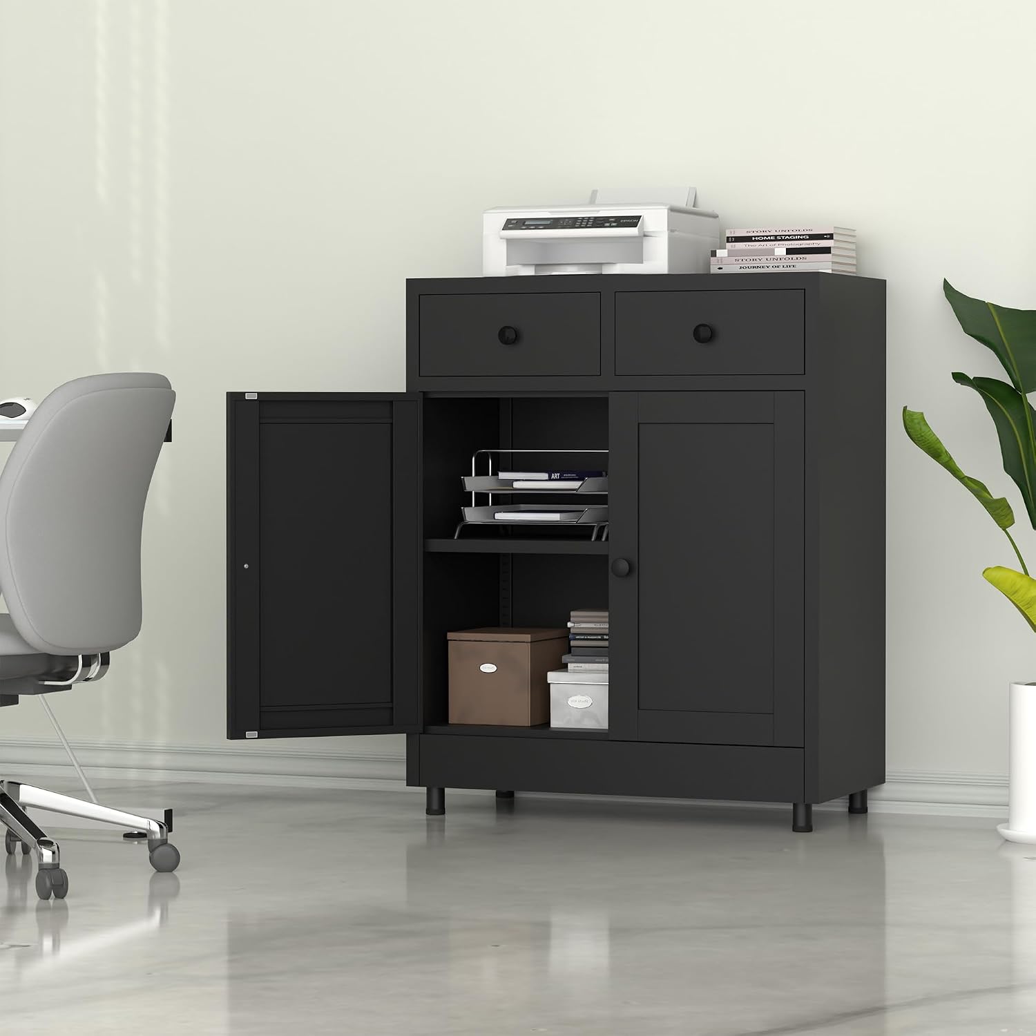 Metal Storage Cabinet With Dra - Credenza Office Storage review and price