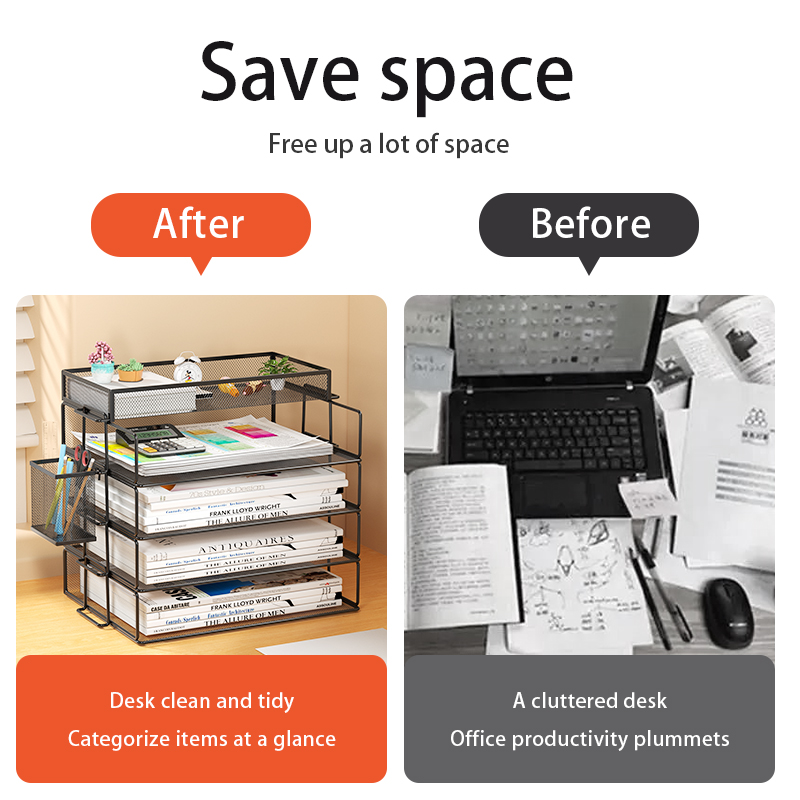 4 Tier Pack Stackable Tray Off - Desktop Filing Tray review and price