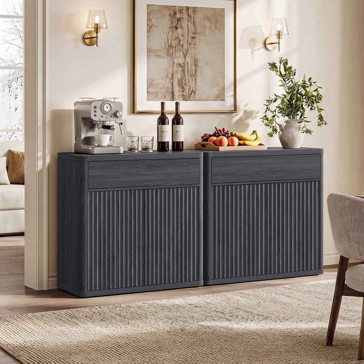 34.6‑Inch Modern Fluted Sidebo - Credenza Office Storage review and price