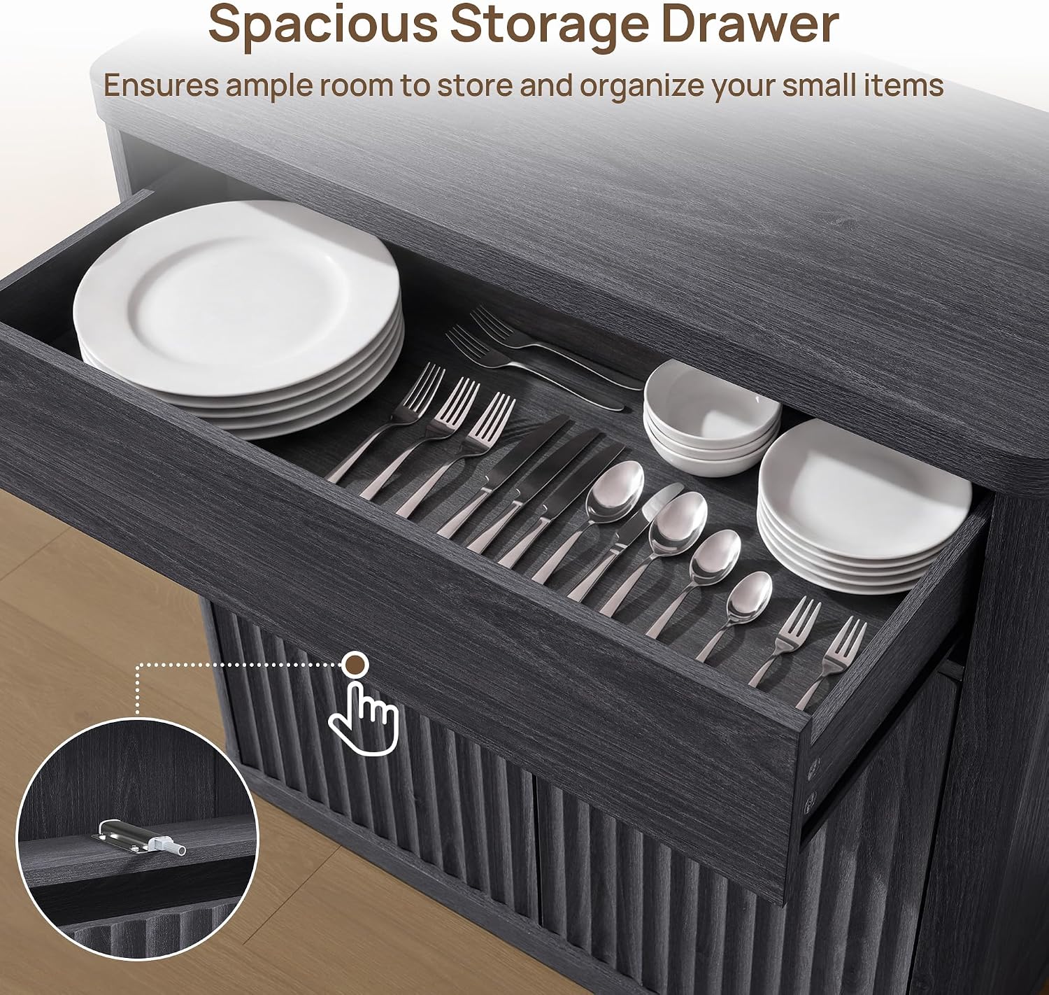 34.6‑Inch Modern Fluted Sidebo - Credenza Office Storage review and price